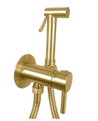 Гигиенический душ золото матовое, скрытого монтажа на одну точку Paffoni Tweet Round, Золото матовое