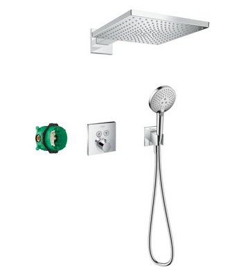 Душова система Hansgrohe Raindance E 300 1jet ShowerSelect Square 6 в 1, хром (27952000), Хром