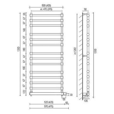 Сушки для рушників електричний Margaroli Sole (Соле) 564-14 BOX, арт. 5644714B, Хром