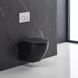 Grohe инсталляция с черным матовым унитазом Devit Flow + Сиденье + кнопка черная матовая, Черный