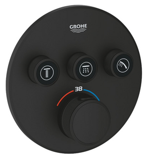 Термостат прихованого монтажу Grohe Grohtherm SmartControl на 3 виходи, чорний матовий (29508KF0), Чорний
