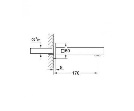 Grohe Eurocube Излив для ванны 170 мм (13303000)