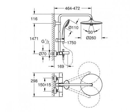 Душевая стойка Grohe Euphoria 27475001, Хром