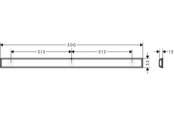 Штанга для душа Hansgrohe 500 x 33 x 12 мм WallStoris, белый матовый (27902700)