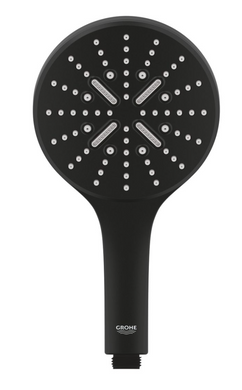 Ручний душ Grohe Rainshower SmartActive 130, 3 режими струменя, чорний матовий (22127KF0), Чорний
