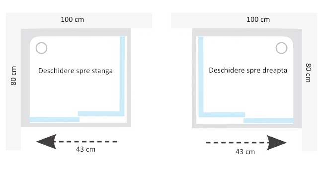 Душевая кабина левая (профиль белый, раздвижные двери) Ravak Matrix MSDPS-100/80 L (0WLA4U00Z1)