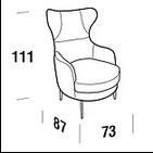 Дизайнерское желтое кресло DODO фабрика LeComfort (Италия)