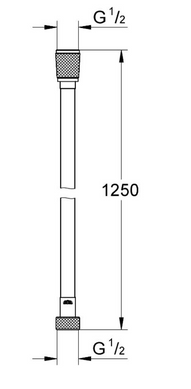 Душовий шланг Grohe Silverflex 1250 мм, чорний матовий (28362KF1), Чорний