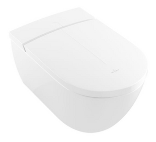 Унитаз-биде подвесной Villeroy & Boch ViClean 385x400x595 mm, White Alpin CeramicPlus (V0E200R1), Белый