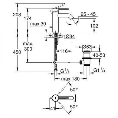 Grohe Essence Смеситель однорычажный для раковины S-Size (23589001)