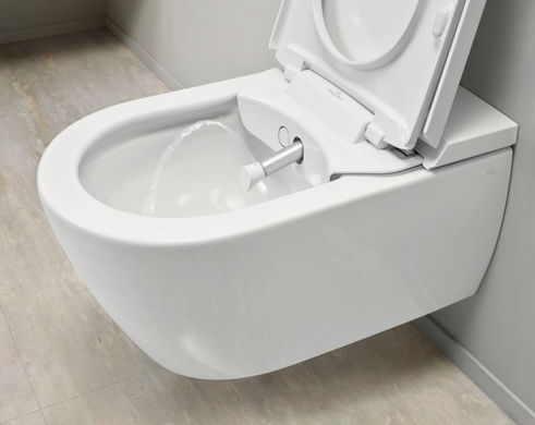 Унітаз-біде підвісний Villeroy & Boch ViClean 385x400x595 mm, White Alpin CeramicPlus (V0E200R1), Білий