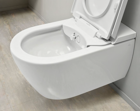 Унітаз-біде підвісний Villeroy & Boch ViClean 385x400x595 mm, White Alpin CeramicPlus (V0E200R1), Білий