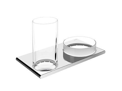 Подвійний тримач склянки та чаші для дрібниць Keuco Edition 400 11554 019000