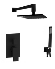Черная душевая система скрытого монтажа Paffoni El018 black Matt 20x20 cm, Черный