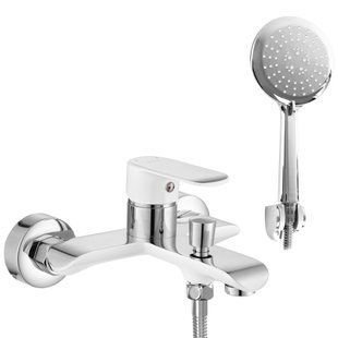Змішувач для ванни REA BLOOM WHITE CHROME чорний/золото настінний з виливом