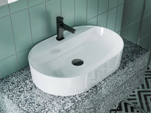 Раковина накладная каменная 60 см Miraggio France, белый (0000199)