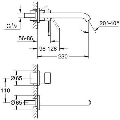 Grohe Essence Смеситель для раковины на два отверстия L-Size (19967001)
