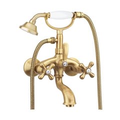 Змішувач для ванни Fiore Margot (колір - золото/Swarovski), з ручним душем, Золото