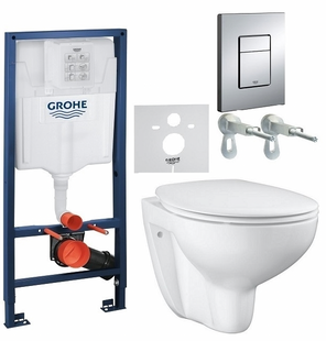 Комплект инсталляционной системы с подвесным унитазом Grohe Bau Ceramic (39586000)
