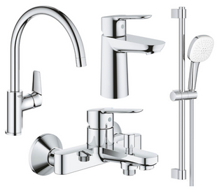 Набор смесителей для ванной и кухни GROHE BAU EDGE 123218K1
