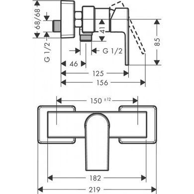Смеситель для душа Hansgrohe Vernis Shape, черный матовый (71650670)