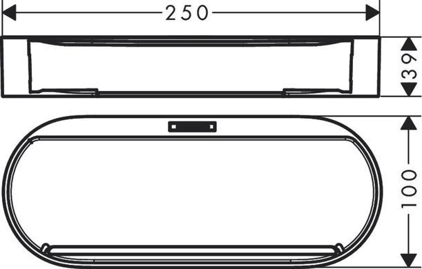 Полиця Hansgrohe WallStoris 25,0 x 10,0 x 3,9 см, Matt Black (27913670)