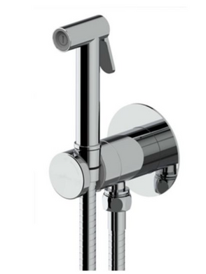 Гигиенический душ Paffoni new BIDET KIT с запорным смесителем, сталь (ZDUP128ST), Нержавеющая сталь