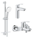 Комплект смесителей для ванной Grohe Eurosmart 3в1, хром (Ua123246M3), Хром