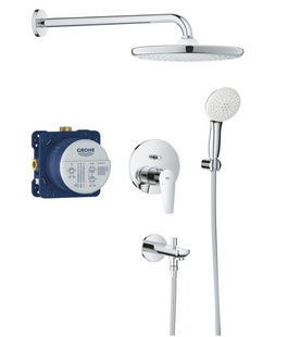 Душевая система скрытого монтажа Grohe Bauedge с Tempesta 250 и изливом для ванны, хром (25291000), Хром