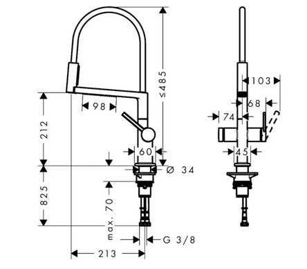 Кухонний змішувач Hansgrohe Talis M54 PowderSpray 210 3jet Semi-Pro, Chrome (72861000)