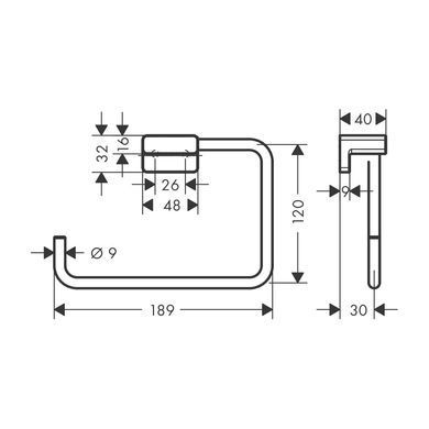 Полотенцедержатель - кольцо Hansgrohe AddStoris, Matt Black (41754670)