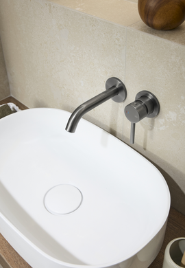 Смеситель для раковины скрытый KFA Armatura MOZA Gun Metal Grey 5039-810-61, графит