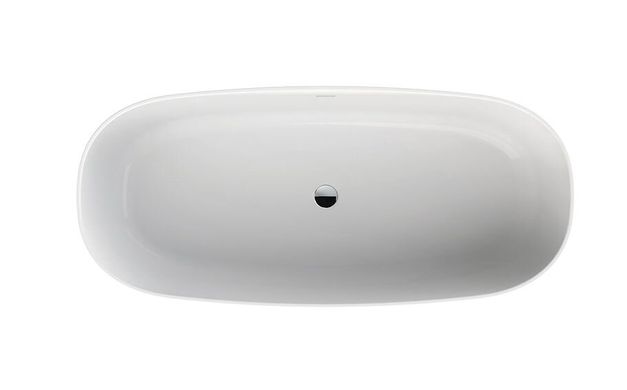 Ванна отдельностоящая WOW-M FUERTA 180x80 минеральное литье, белая глянцевая, с ногами и сифоном с переливом, Белый