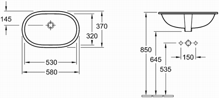 Умивальник Villeroy&Boch O.NOVO 53X32см 41625001 - theHouse ...