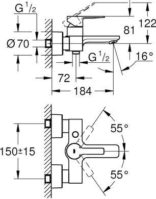 Grohe Lineare Смеситель однорычажный для ванны (33849001)