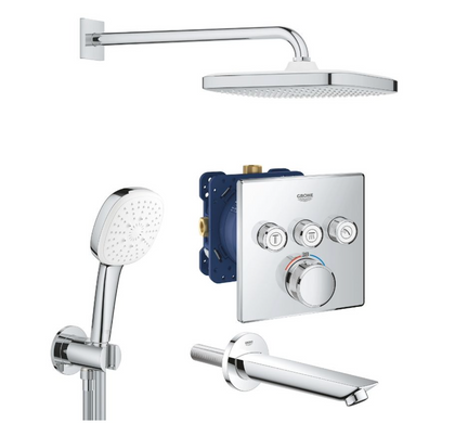 Душевая система с термостатом для ванны Grohe Grohtherm SmartControl, хром (UA26415SC6), Хром