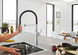 Смеситель для кухни Grohe Essence однорычажный, черный матовый (30503KF0)