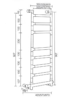 Полотенцесушитель электрический Margaroli Sereno (Серено) 584-8 BOX 475 мм, арт. 58447508B, Золото