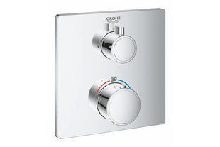 Термостат для душа GROHE Grohtherm, квадратная розетка, хром (24078000), Хром