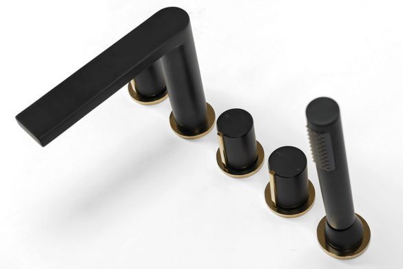 Смеситель для ванны REA ICON BLACK MATT черный на борт ванны