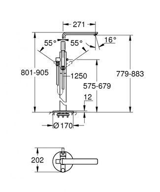 Grohe Lineare Змішувач одноважільний для ванни, підлоговий монтаж (23792001)