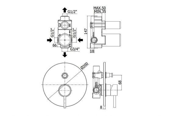 Змішувач для душу Paffoni Light (LIG 015 CR)