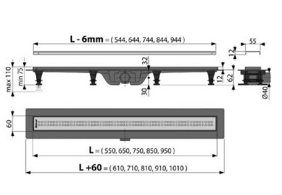 Трап для душа APZ9- 650 Alcaplast 650мм