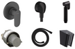 Комплект гигиенического душа Hansgrohe Vernis Blend с лейкой Noken Round, Matt Black (SET20220001), Черный