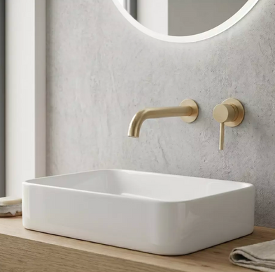 Смеситель для раковины Devit Flow 550537BG скрытого монтажа, brushed gold, Золото