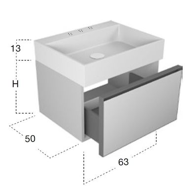 Мебельный комплект ANTONIO LUPI ATELIER+GESTO (L63) 63х50см
