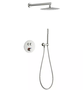 Душова система з термостатом Devit Flow D117124011111BN, brushed nickel, Нержавіюча сталь