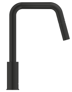 Змішувач для кухні Grohe EuroSmart одноважільний, висувний, 2 - струмені, чорний матовий (306192430), Чорний