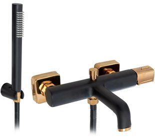 Змішувач для ванни та душу REA SALTO BLACK/ROSE GOLD