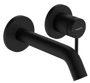 Смеситель Tecturis S 165 для умывальника со стены, Matt Black (73350670), Черный